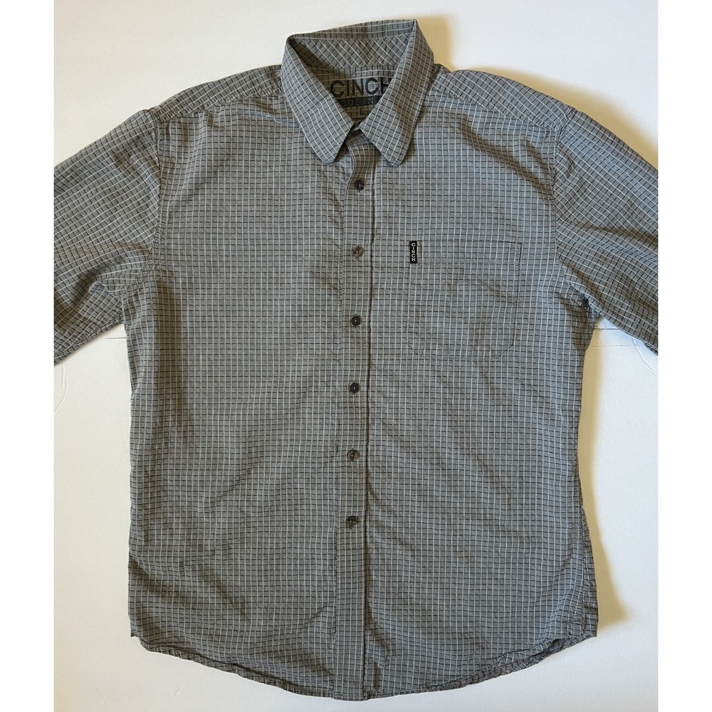 CINCH MODERN FIT - Men's Gray Textured Long Sleeve Western Shirt - Size Large
